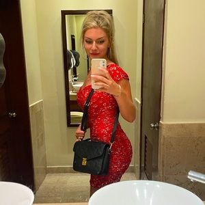 Alice Elle 10 Aus. Mini Red Ruched Dress